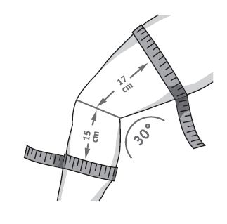 Measurement Diagram for the Bauerfeind Genutrain S Knee Brace
