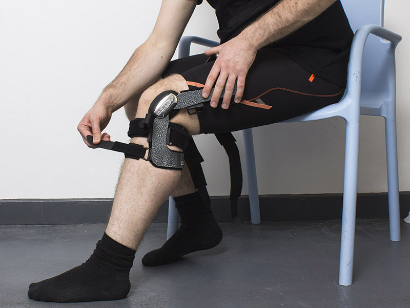Secure strap #1 around the lower calf