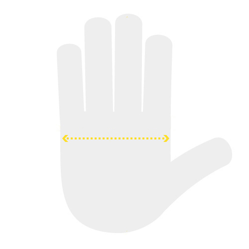 hand width across knuckles measurement