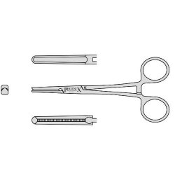 St Bartholomews Forceps For Tubing Clamp With Square Jaws And Box Joint 150mm Straight