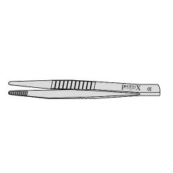 Dissecting Forceps With Block End And Serrated Jaws With A Medium Point 150mm Straight (Pack of 10)