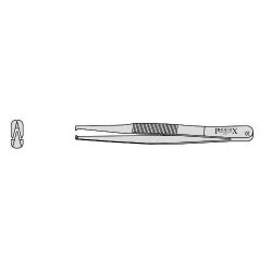 Continental Pattern Dissecting Forceps With 1 Into 2 Teeth And Broad End 140mm Straight (Pack of 10)