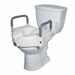 Drive Medical - 2 in 1 Locking Elevated Toilet Seat with Tool free Removable Arms