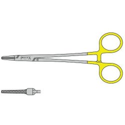 Ryder Needle Holder With French Eye Tungsten Carbide Jaws And Box Joint 150mm Straight