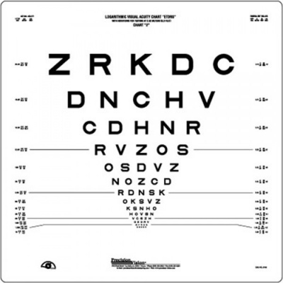Precision Vision 2.5-Metre ETDRS LogMAR Eye-Test (Chart 2 Revised)