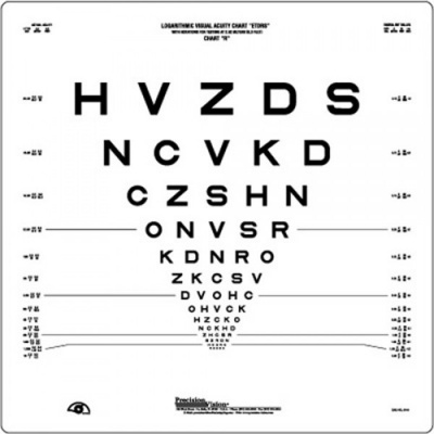 Precision Vision 2.5-Metre ETDRS LogMAR Eye-Test Chart R (Original)