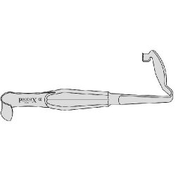 Rowe Buccal Double Ended Flat Retractor Curved To Right With Hollow Handle 215mm