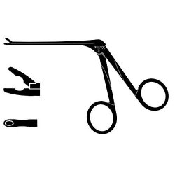 Ormerod Aural Forceps Crocodile Action With Extra Fine Elongated Cup Jaw And black Finish 70mm Shoulder Length (Omerod)