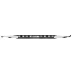 House Aural Curette Double Ended Angled 1.0mm And 1.2mm Spoon 180mm Angled