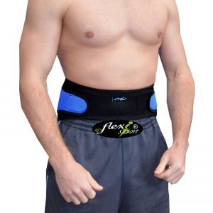 4Dflexisport Blue Lumbar Support Belt with Side Pulls