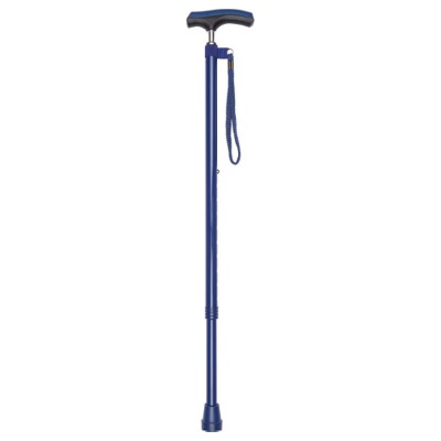 Dark Blue Height-Adjustable Walking Stick with Comfy Grip