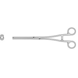 Museux Vulsellum Forceps With 2 Into 2 Teeth 10mm Wide And A Box Joint 240mm Straight