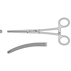 Kocher Artery Forceps With Box Joint 1 Into 2 Teeth 140mm Curved