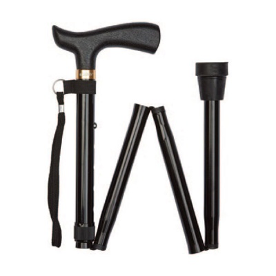 Ziggy Black Folding Height-Adjustable Walking Stick