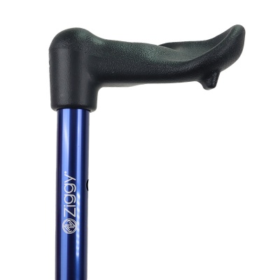 Admiral Blue Height-Adjustable Walking Stick with Anatomical Handle (Left Hand)
