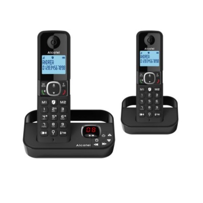 Alcatel F860 Voice Duo Smart Call Block Cordless Phones with Answering Machine (Twin Pack)
