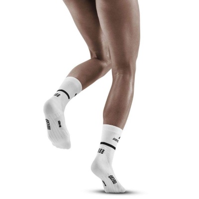 CEP White Mid Cut Compression Running Socks For Women
