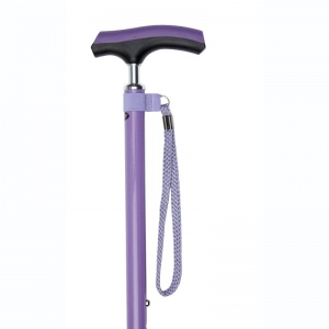 Ziggy Rubber Grip Handle Adjustable Walking Stick (Light Purple)