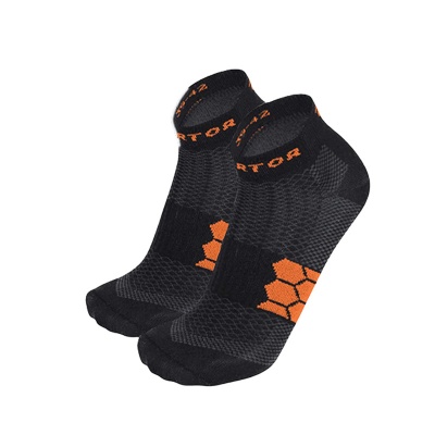 Enertor Black and Orange Everyday Sport Socks (Pack of 2 Pairs)