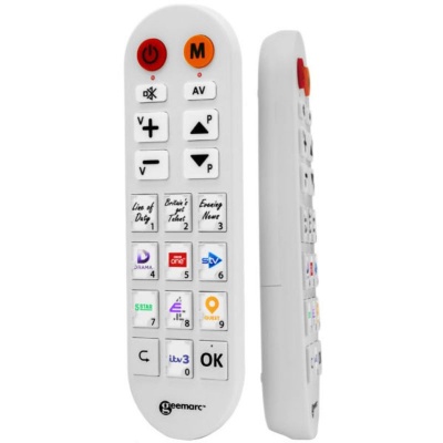 Geemarc TV PHOTO100 Customisable Universal TV Remote with Large Buttons
