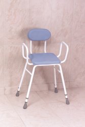 Polyurethane Moulded Perching Stools - Adjustable Height with Armrests and Padded Backrest