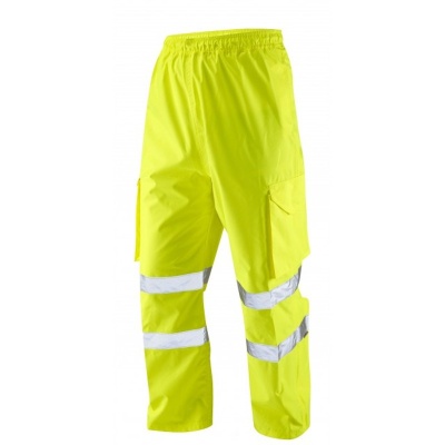 Leo Workwear L01 Appledore Hi-Vis Waterproof Overtrousers (Yellow)