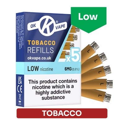 OK Vape E-Cigarette Low Strength Tobacco Refill Cartridges (6mg)