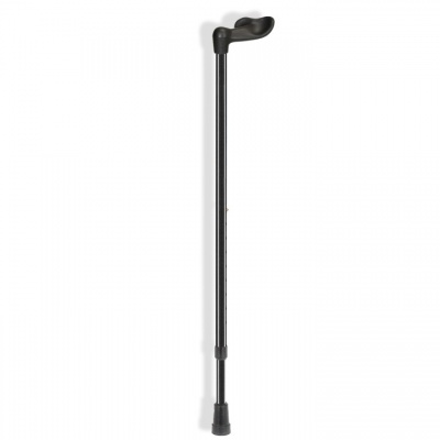 Ossenberg Black Comfort-Grip Fischer Handle Walking Stick (Left Hand)