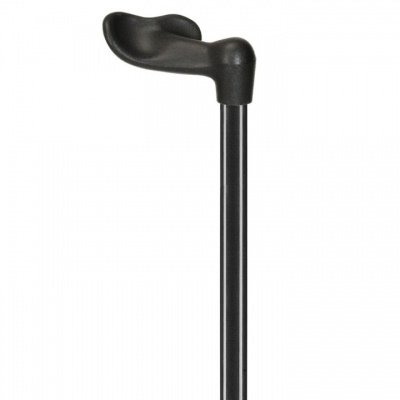 Ossenberg Black Comfort-Grip Fischer Handle Walking Stick (Right Hand)