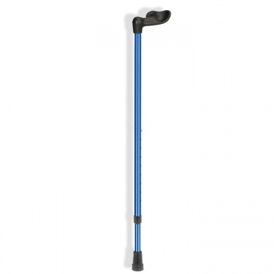 Ossenberg Blue Comfort-Grip Fischer Handle Walking Stick (Left Hand)