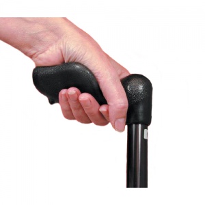 Comfort Grip Cane Adjustable, Small Handle   Black, Right Handed
