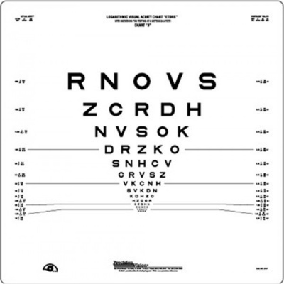 Precision Vision 2-Metre ETDRS LogMAR Eye-Test (Chart 3 Revised)