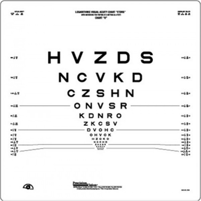 Precision Vision 2-Metre Eye-Test ETDRS LogMAR Chart (Chart R Original)