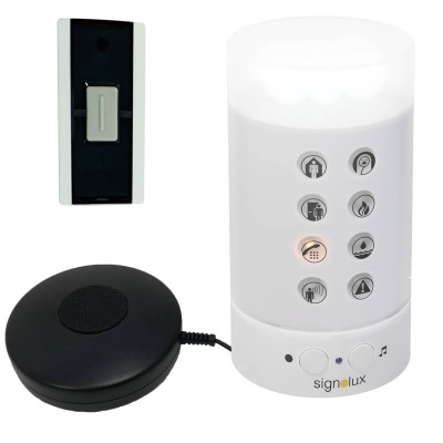Signolux Tower Doorbell for Hard of Hearing With Vibrating Pad Set