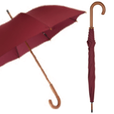Classic Crook-Handle Umbrella (Rich Burgundy)