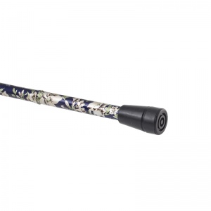 Adjustable Folding Elite Derby Handle Dark Blue Floral Walking Stick