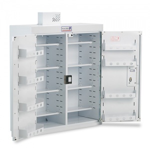 Bristol Maid 800 x 300 x 900mm Double Door Drug and Medicine Cabinet with 8 Full Shelves and 58 NOMAD Capacity