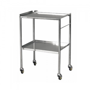 Bristol Maid Large Stainless Steel Dressing and Instrument Trolley with Two Upturned Shelves