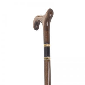 Brown Bijoux Beech Wood Derby Handle Walking Stick