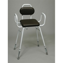 Padded Percher Stool With Armrests and Back