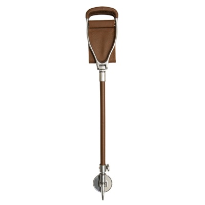 Country Short Tan Leather Walking Seat Stick