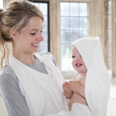 Cuddledry Hands-Free Original White Baby Bath Towel
