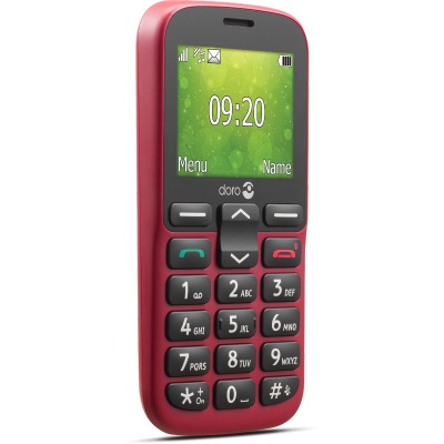 Doro 1380 Easy Mobile Phone for Seniors with Wide Display (Red)