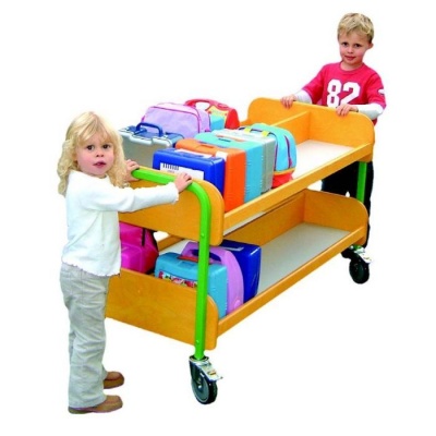 Two-Tier Double-Sided 40 Lunch Box Storage and Transport Trolley
