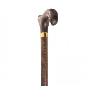 Extra-Long Brown Derby Handle Wooden Walking Stick