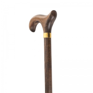 Extra-Long Brown Derby Handle Wooden Walking Stick