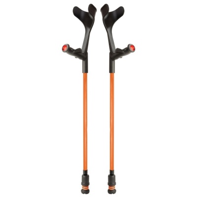 Flexyfoot Comfort Grip Open Cuff Orange Crutches (Pair)
