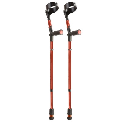 Flexyfoot Standard Soft Grip Handle Closed Cuff Red Crutches (Pair)