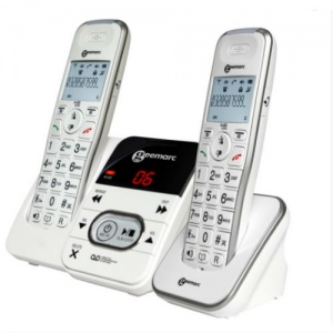 Twin Pack of Geemarc AmpliDECT 295 Amplified Cordless Telephones with Answering Machine