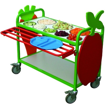 Large School Canteen Fruit Storage and Serving Trolley